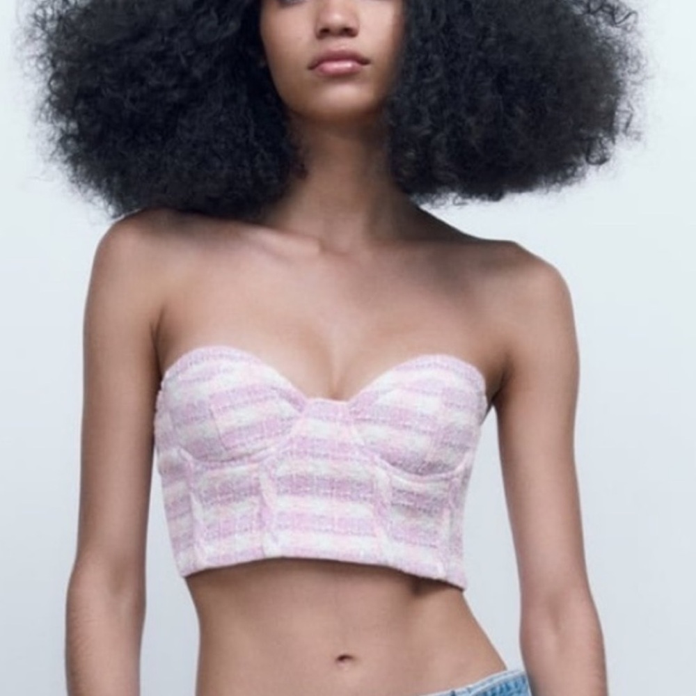 Zara tweed crop corset